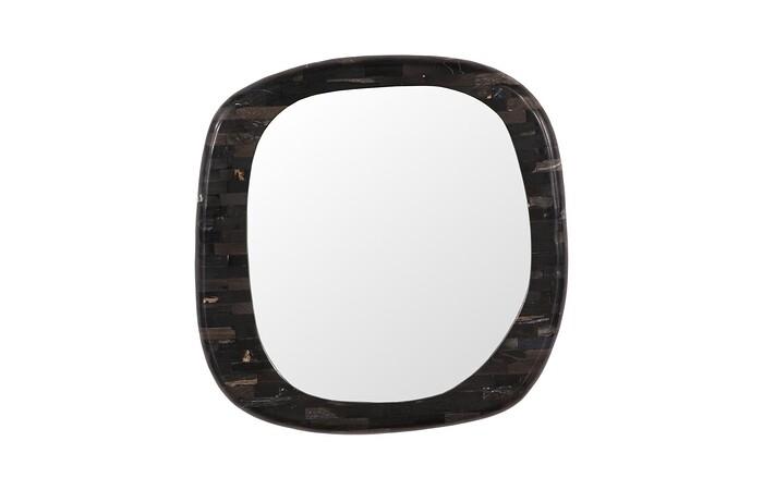 Morphic Petrified Mirror, Rounded, Black Frame