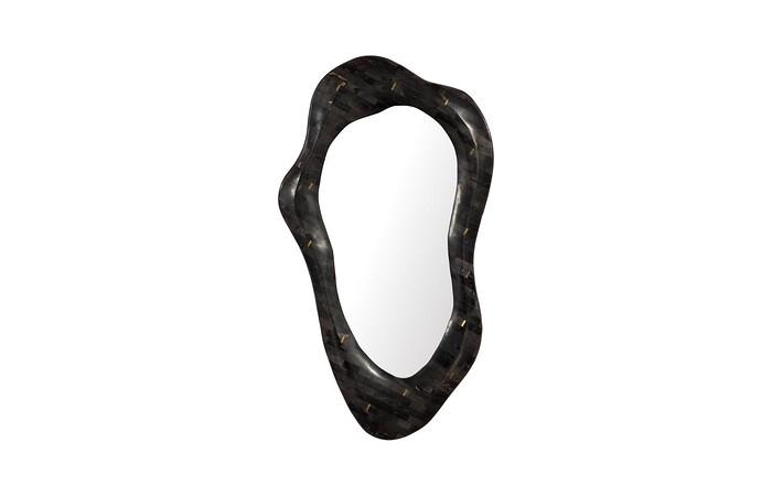 Morphic Petrified Mirror, Wave, Black Frame
