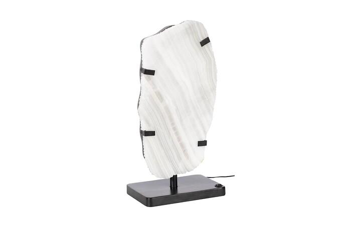 Onyx Lamp on Black Base, White