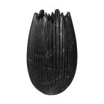 Marble Cocoon Vase, Black, Large