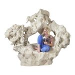 Colossal Cast Stone Sculpture with Seat, Roman Stone