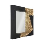 Mercury Mirror, Square, Black, Gold Leaf