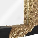 Mercury Mirror, Square, Black, Gold Leaf