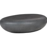 River Stone Coffee Table, Charcoal Stone, Large