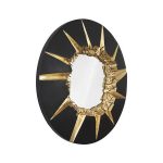 Circular Cracked Mirror, Black & Gold
