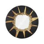 Circular Cracked Mirror, Black & Gold