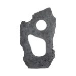 Colossal Cast Stone Sculpture, Two Holes, Charcoal Stone