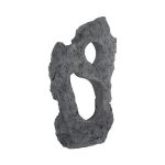 Colossal Cast Stone Sculpture, Two Holes, Charcoal Stone