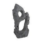 Colossal Cast Stone Sculpture, Two Holes, Charcoal Stone