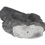 Colossal Cast Stone Sculpture, Two Holes, Charcoal Stone
