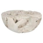 Chunk Coffee Table, Round, Roman Stone, With 48" Glass