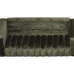 Imperial Sofa, Lush Green Quilting, Dark Brown Metal Frame