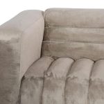 Imperial Sofa, Lush Taupe Quilting, Dark Brown Metal Frame