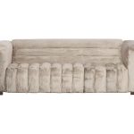 Imperial Sofa, Lush Taupe Quilting, Dark Brown Metal Frame