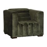 Imperial Lounge Chair, Lush Green Quilting, Dark Brown Metal Frame
