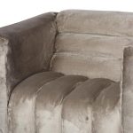Imperial Lounge Chair, Lush Taupe Quilting, Dark Brown Metal Frame