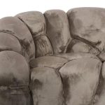 Conrad Sofa, Lush Beige, Dark Brown Metal Frame