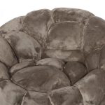 Conrad Lounge Chair, Lush Beige, Matte Black Metal Swivel Base