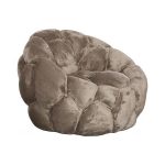 Conrad Lounge Chair, Lush Beige, Matte Black Metal Swivel Base