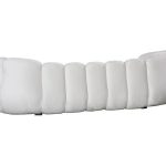 Arizona Sofa, Velvet Cool Cream, Dark Brown Metal Frame