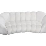 Arizona Sofa, Velvet Cool Cream, Dark Brown Metal Frame