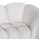 Arizona Sofa, Velvet Cool Cream, Dark Brown Metal Frame
