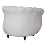 Arizona Lounge Chair, Velvet Cool Cream, Dark Brown Metal Frame