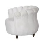 Arizona Lounge Chair, Velvet Cool Cream, Dark Brown Metal Frame