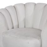 Arizona Lounge Chair, Velvet Cool Cream, Dark Brown Metal Frame