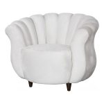 Arizona Lounge Chair, Velvet Cool Cream, Dark Brown Metal Frame