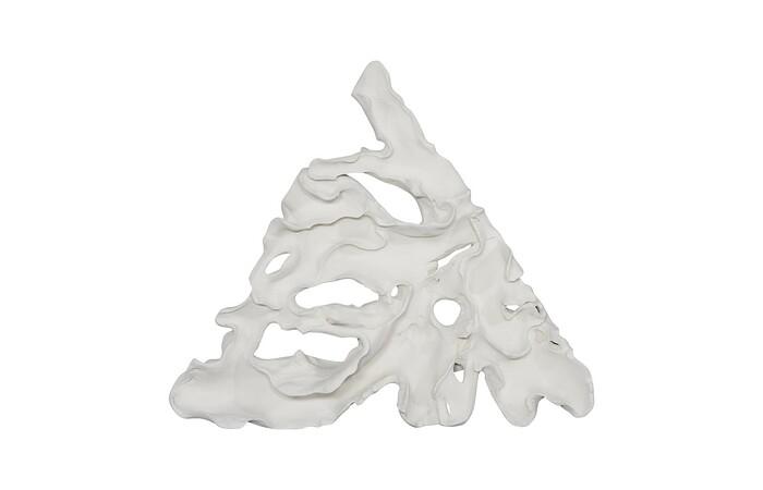Contour Cast Root Triangle Wall Art, White Stone