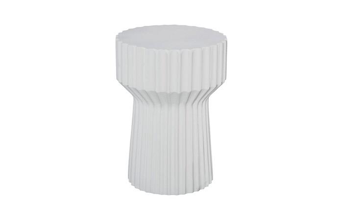 Vetra Side Table, White Stone