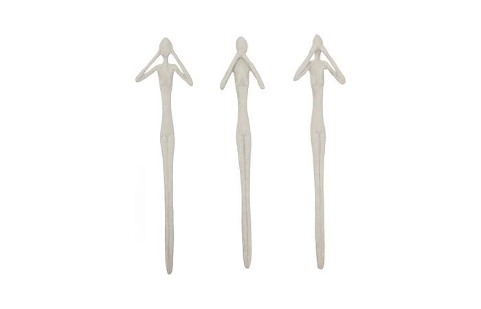See, Speak, Hear No Evil Wall Art, Roman Stone, Set Of 3