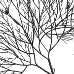 Wire Tree Wall Art, Rectangular, Metal, Black