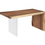 Waterfall Desk, Natural, Acrylic Leg