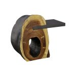 Cantilevered Side Table, Burnt Edge, Iron