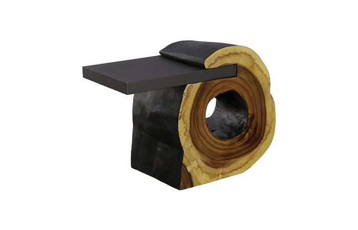 Cantilevered Side Table, Iron, Burnt Edge