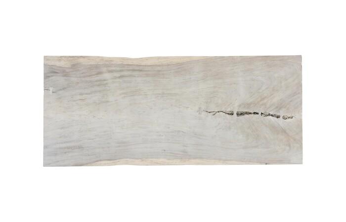 Origins Dining Table, Straight Edge, Bleached, Satin Black Legs