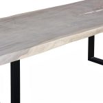 Origins Dining Table, Straight Edge, Bleached, Satin Black Legs
