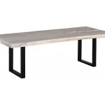 Origins Dining Table, Straight Edge, Bleached, Satin Black Legs