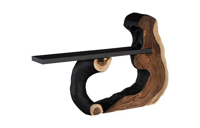 Cantilevered Console Table, Burnt Edge