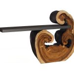 Cantilevered Console Table, Burnt Edge