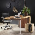 Waterfall Desk, Natural, Acrylic Leg