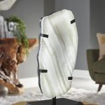 Onyx Lamp on Black Base, White
