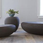 River Stone Coffee Table, Charcoal Stone, Small