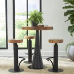 Chuleta Bar Table, Iron Base, Natural