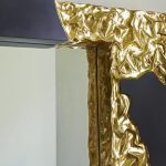 Mercury Mirror, Square, Black, Gold Leaf
