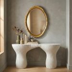 Cadence Console Table, White Stone