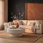 Vetra Side Table, White Stone