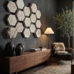 Hexagon Wall Tiles, Set of 3, Roman Stone